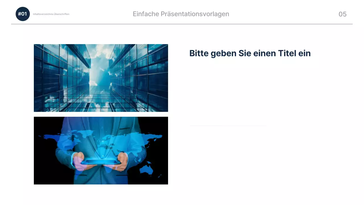 Marineblau Moderne Präsentation Beschreibung