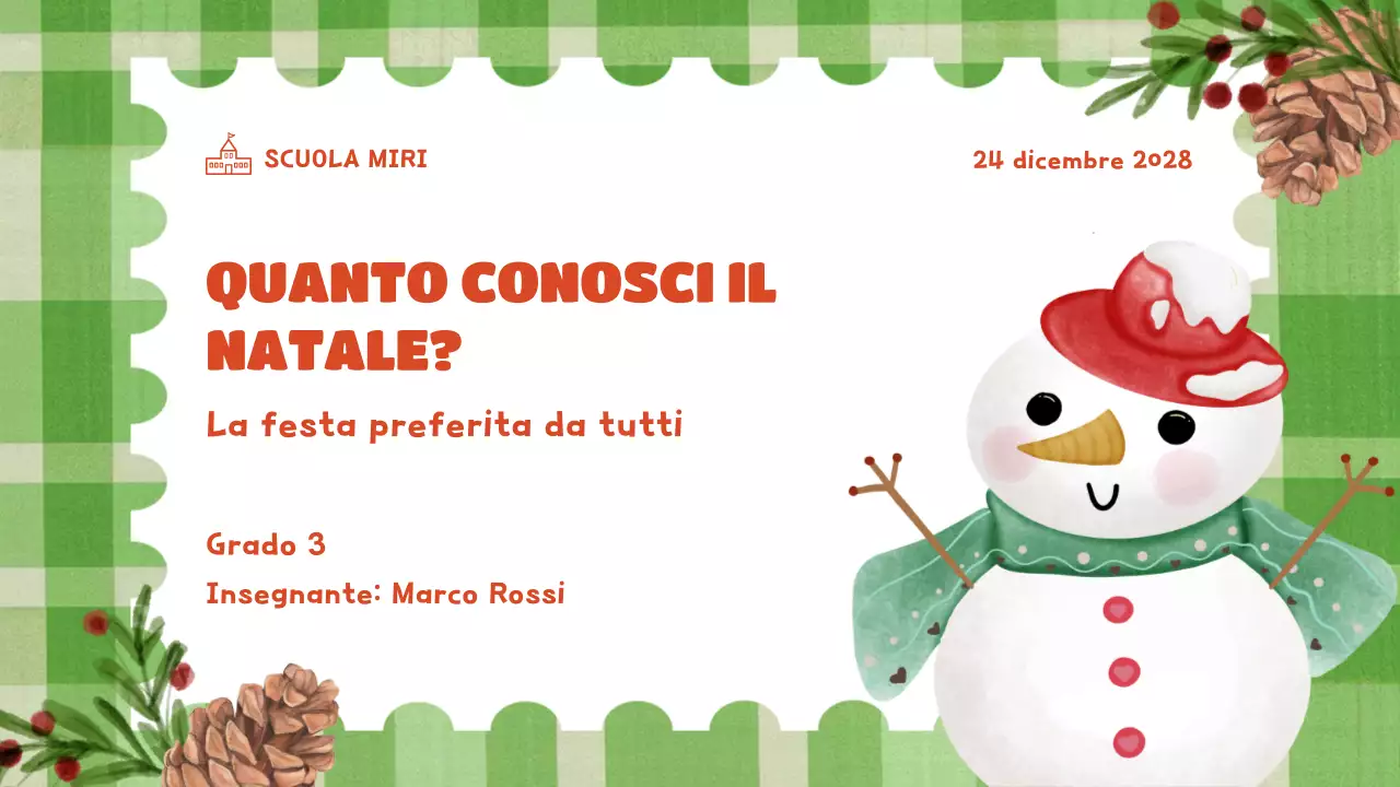 presentazione verde festosa per le vacanze