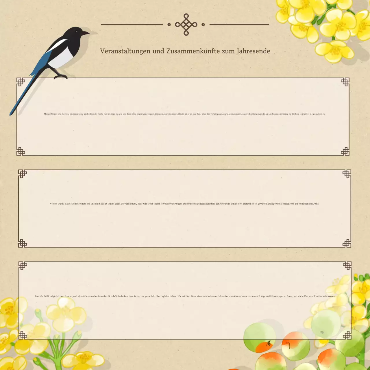 Beige Traditionelle Grußkarte