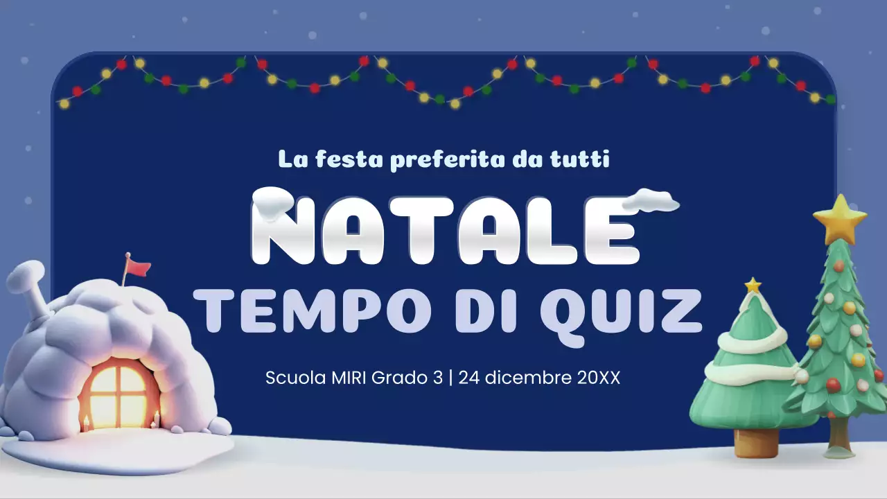 classe di quiz natalizi creativi bianchi e marini