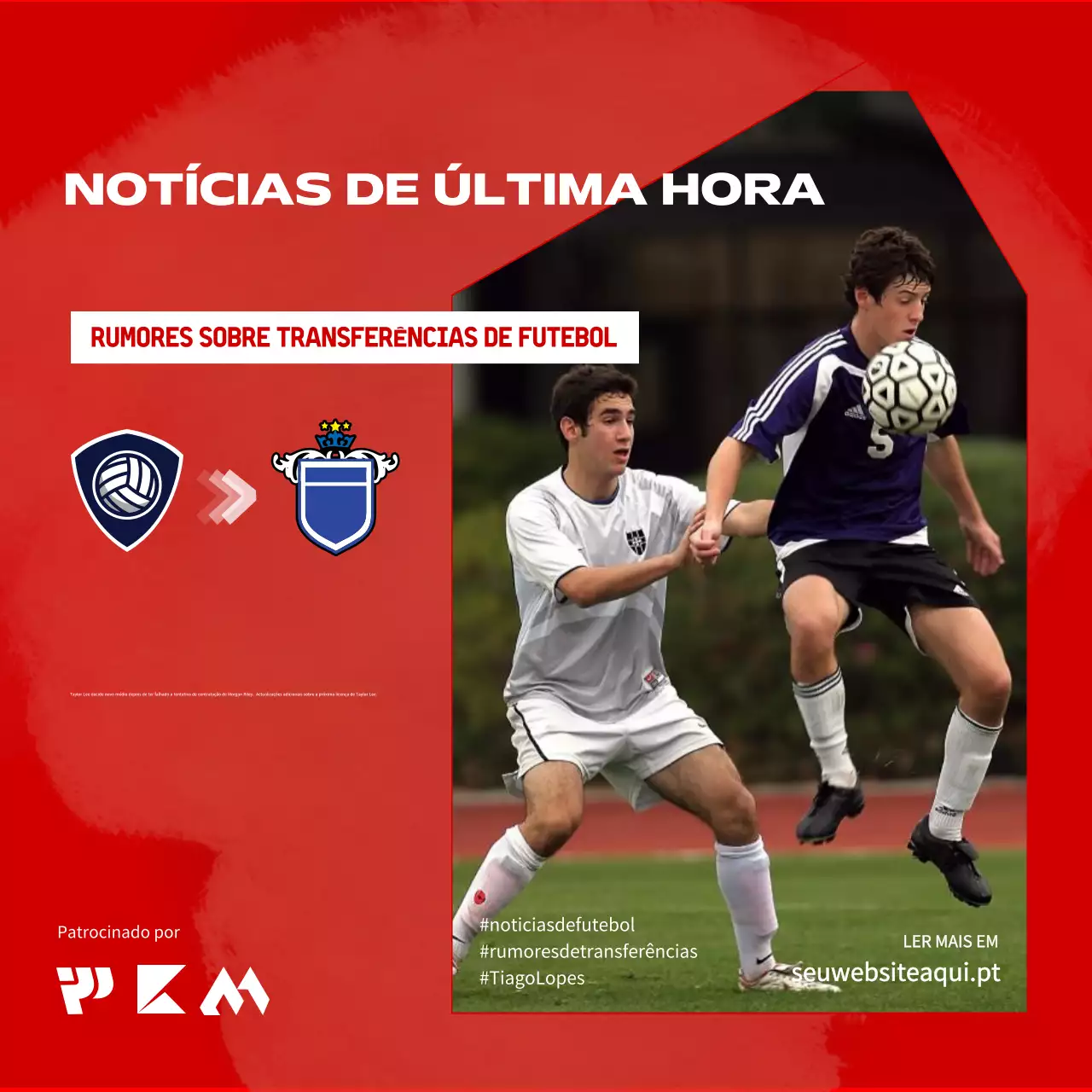 Urban bold anúncio desportivo meios de comunicação social