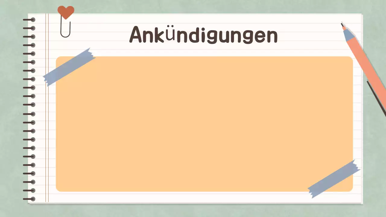 Einfaches Pastell Notizbuch Klassenagenda für die Schule