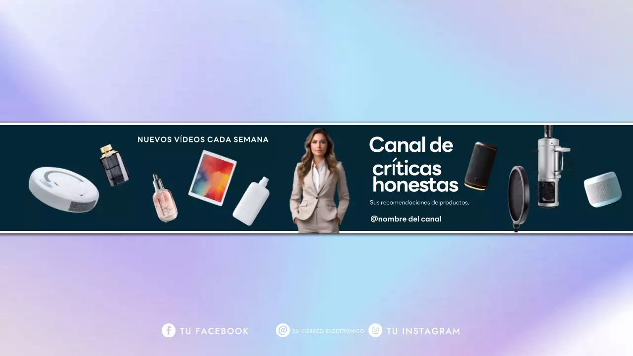 Promoción de productos modernos azules