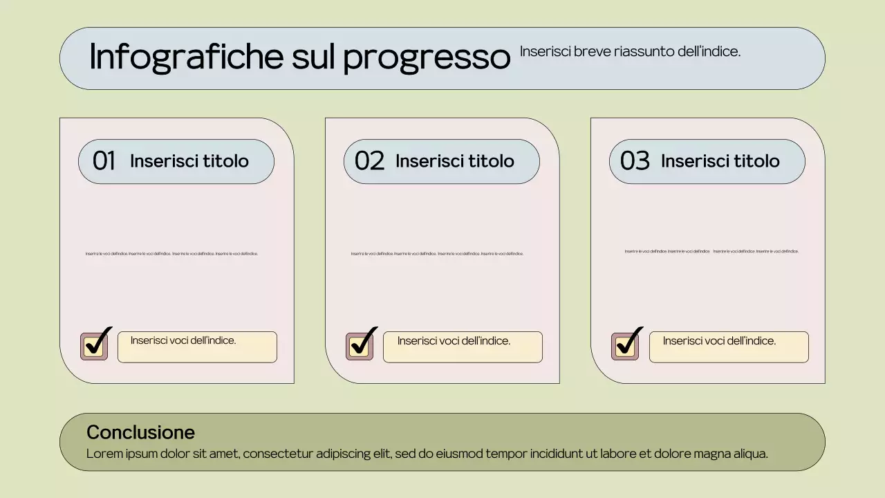 layout infografico verde progresso minimo