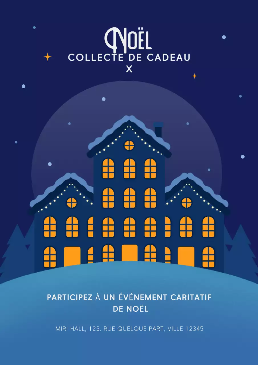 événement caritatif de noël blue modern