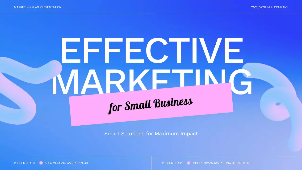 블루 모던 마케팅 계획 프레젠테이션