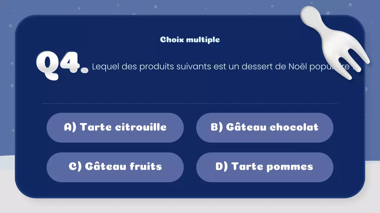 classe de quiz de Noël créatif marine et blanc