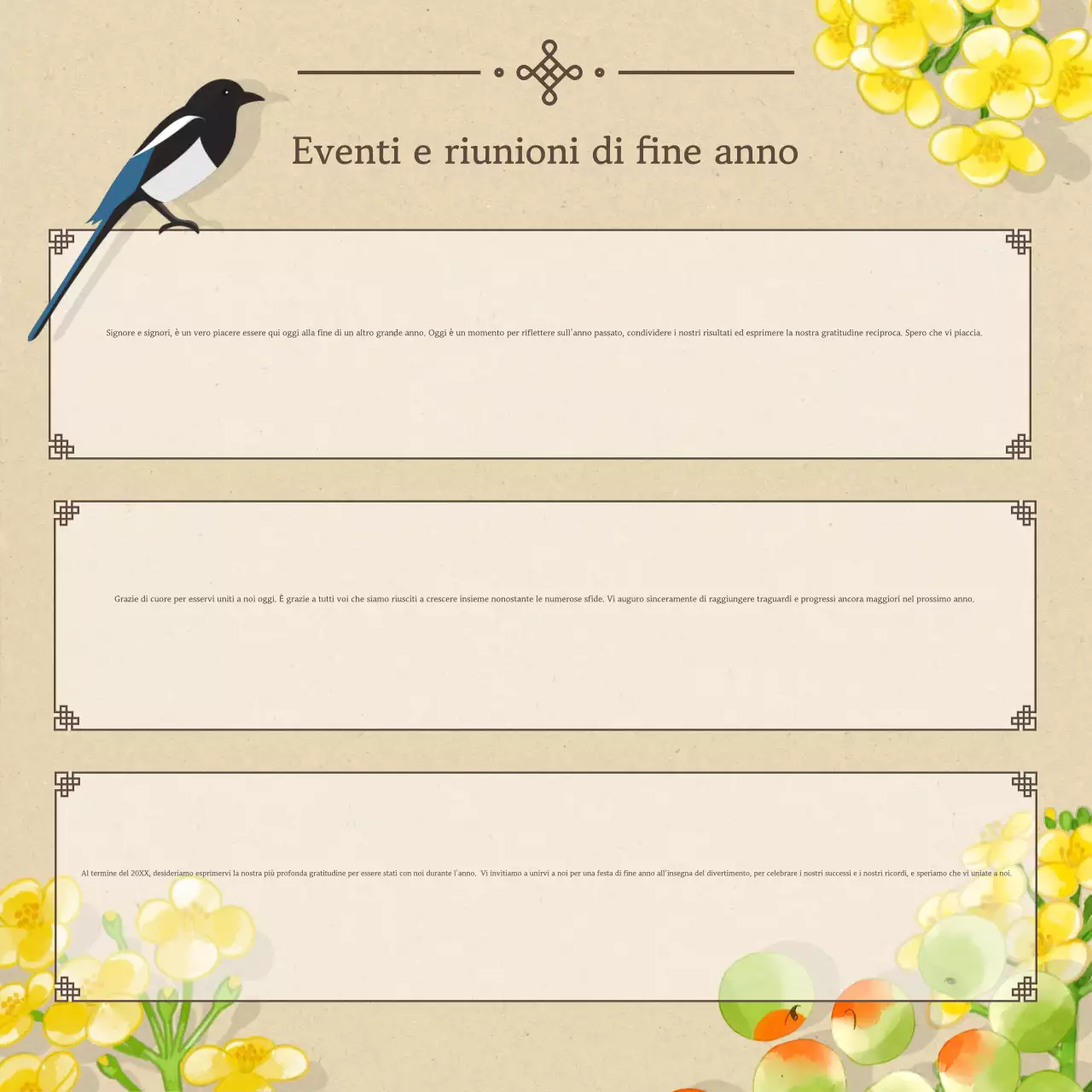 Biglietto d'auguri tradizionale beige