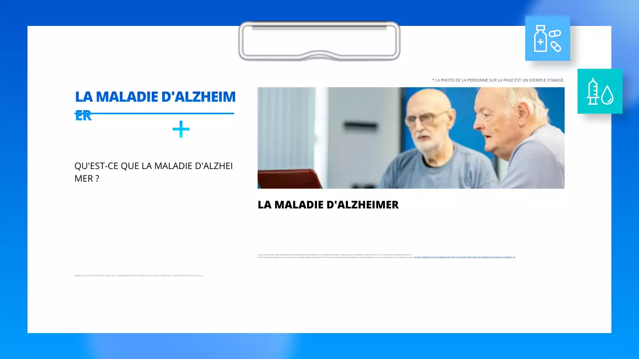 guide professionnel bleu de la maladie d'alzheimer