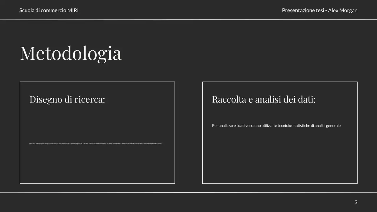 presentazione neutra ed elegante della tesi