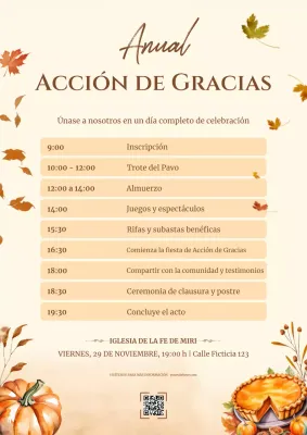 cálido otoño campaña anual de acción de gracias