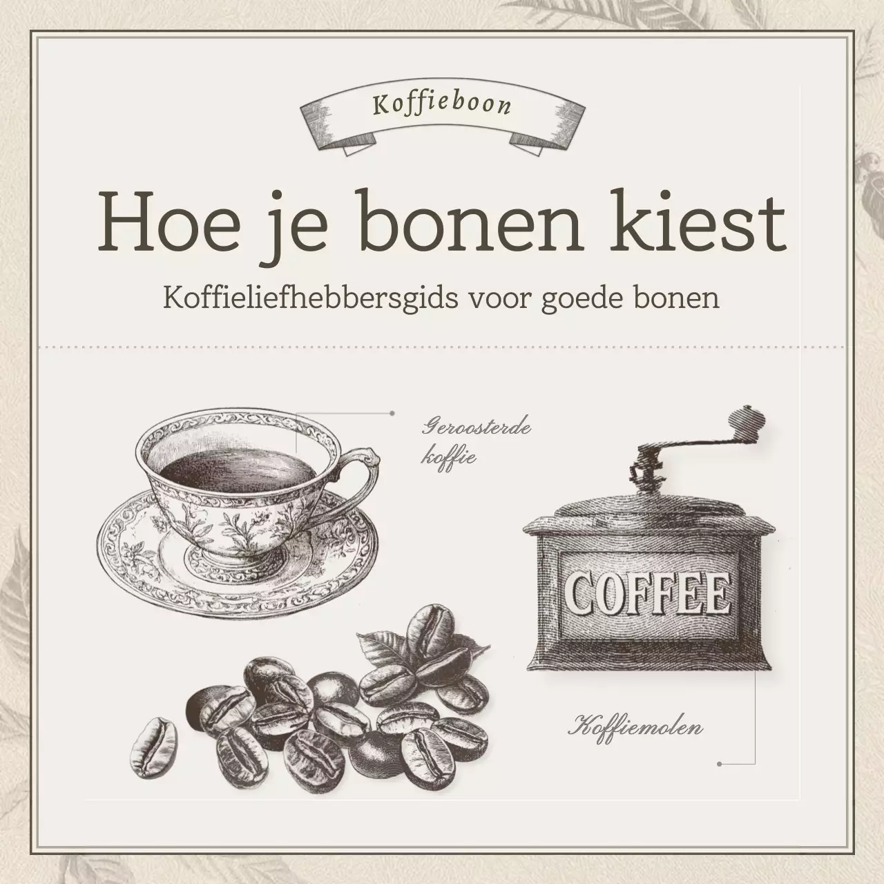 Een vintage café in beige en bruin promoten