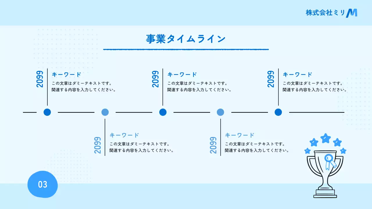 青 シンプル ビジネス 報告書 プレゼンテーション