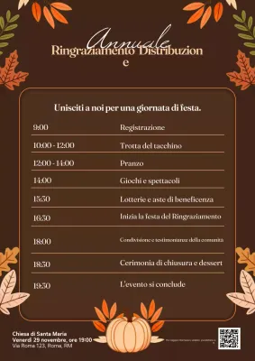 Programma dell'evento tradizionale del Ringraziamento Brown