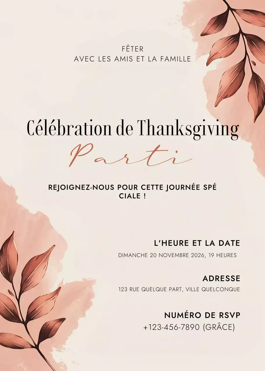 invitation à une célébration élégante de couleur beige