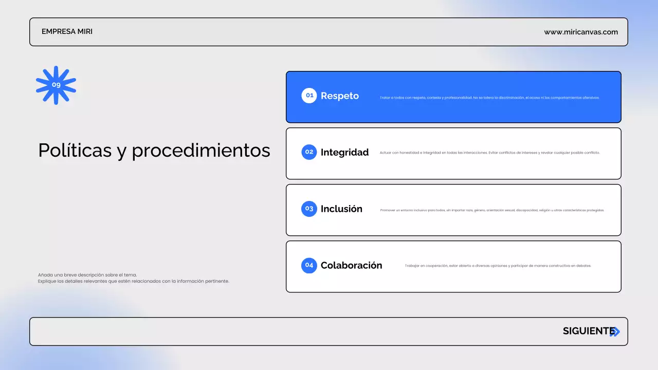 presentación de empresa moderna azul