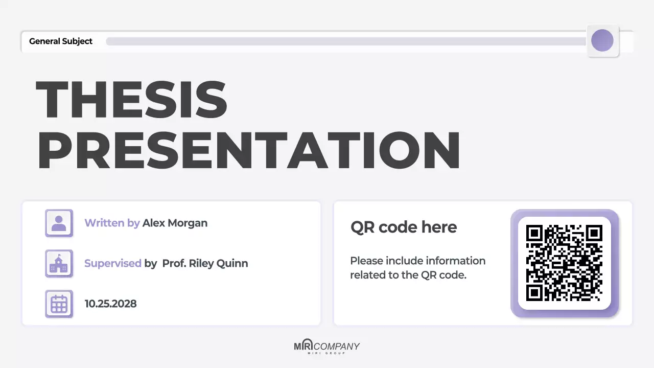 Purple Modern Thesis Guide Presentation