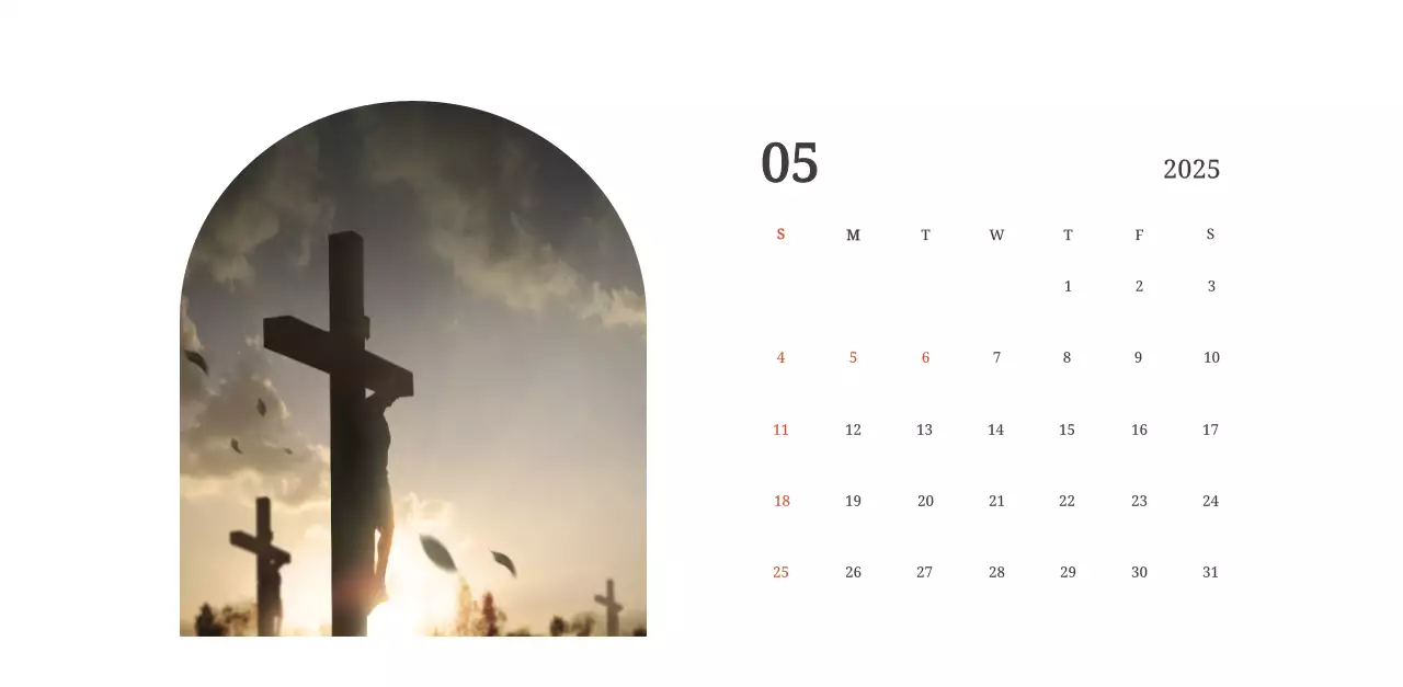 Un calendario fotografico con chiese in dipinti di paesaggio