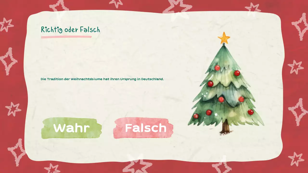 Rote Illustration Weihnachts-Quiz Diashow