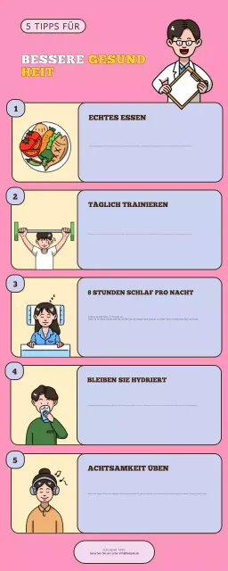 rosa Infografik zur modernen Gesundheit