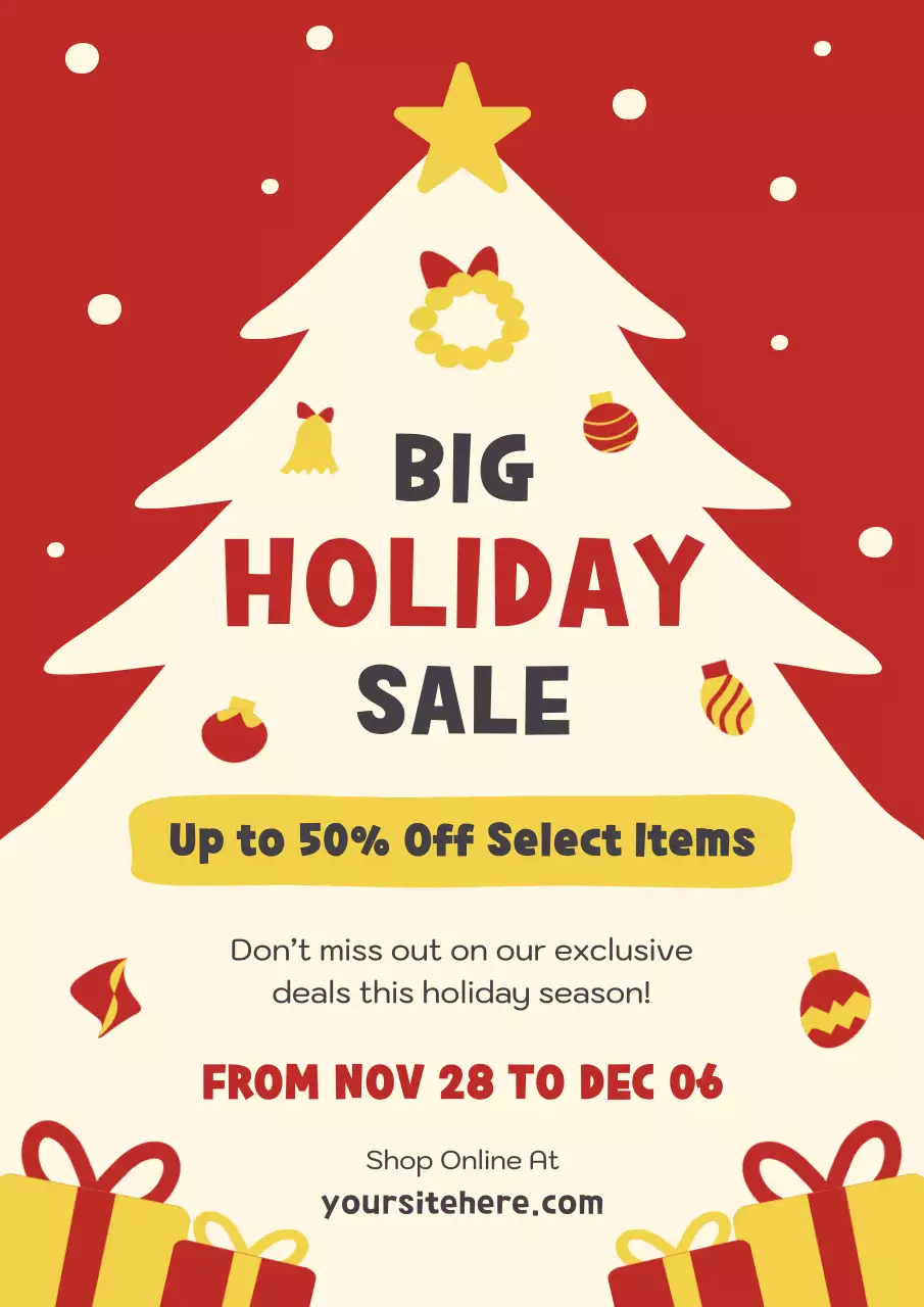 Red Traditional Holiday Promotion Poster
