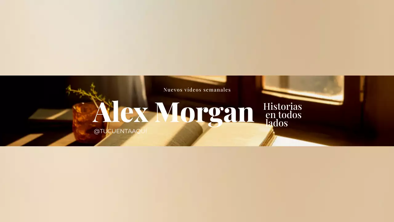 beige minimal story youtube channel art