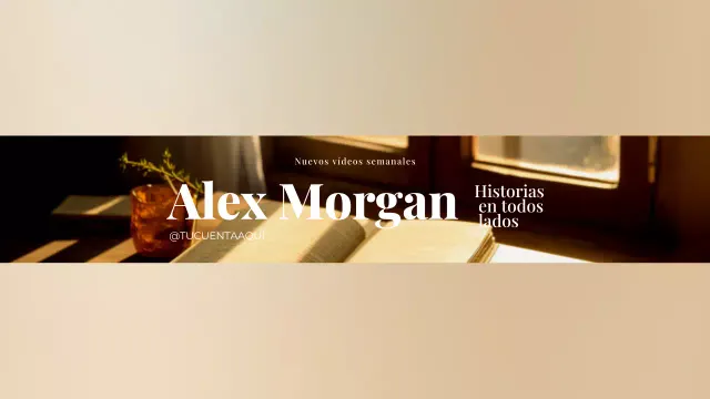 beige minimal story youtube channel art