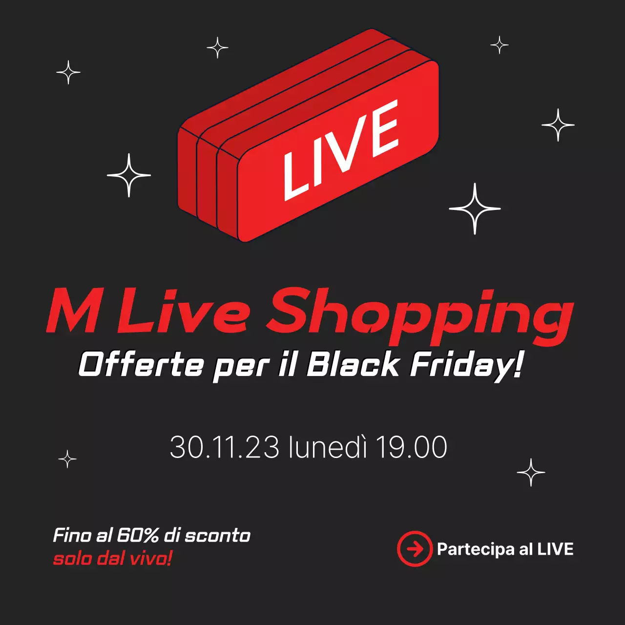 Shopping in diretta del venerdì nero