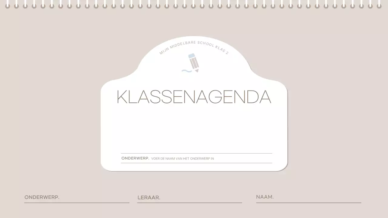 beige minimalistische klassenplanner schema