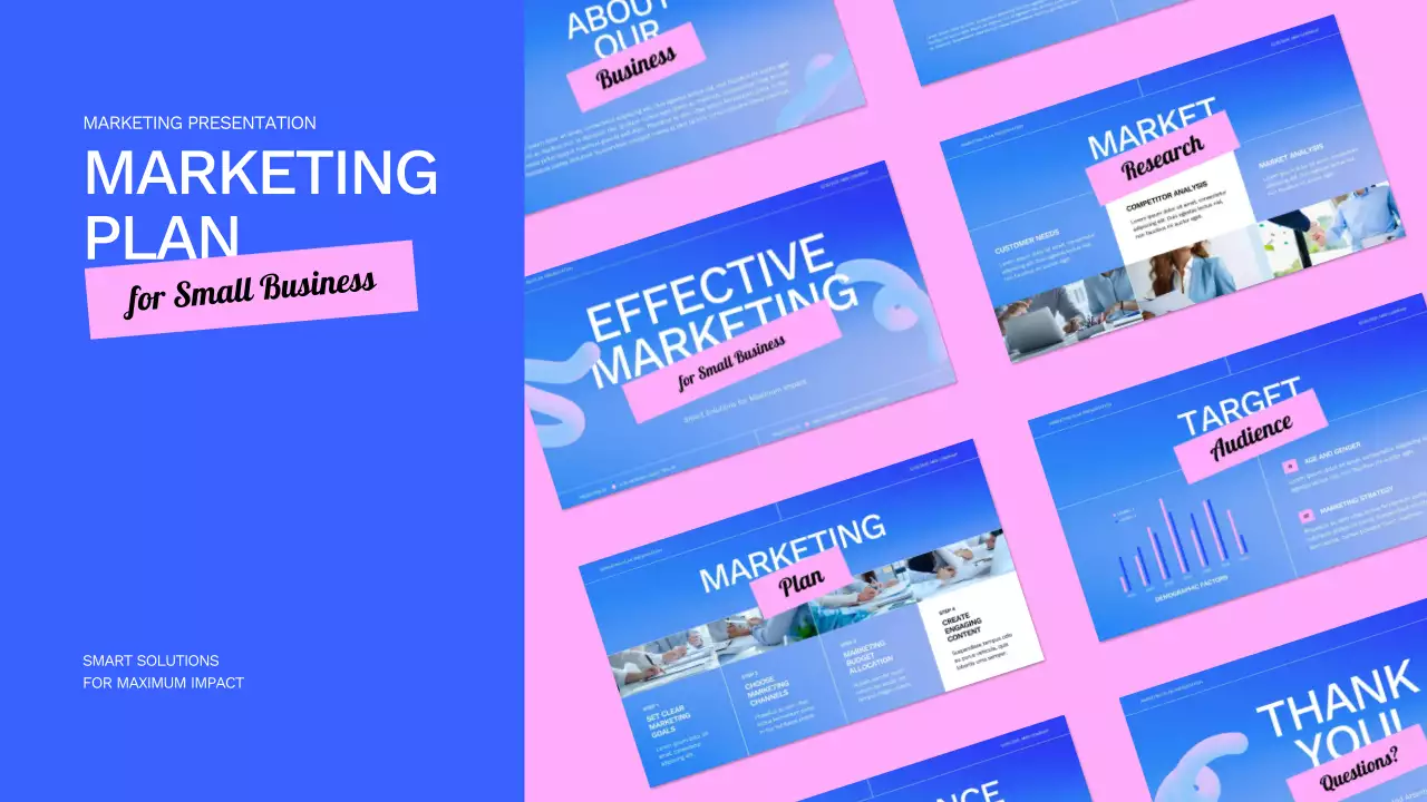 블루 모던 마케팅 계획 프레젠테이션