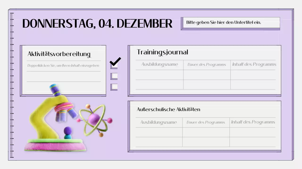 lila einfache Bildungsagenda