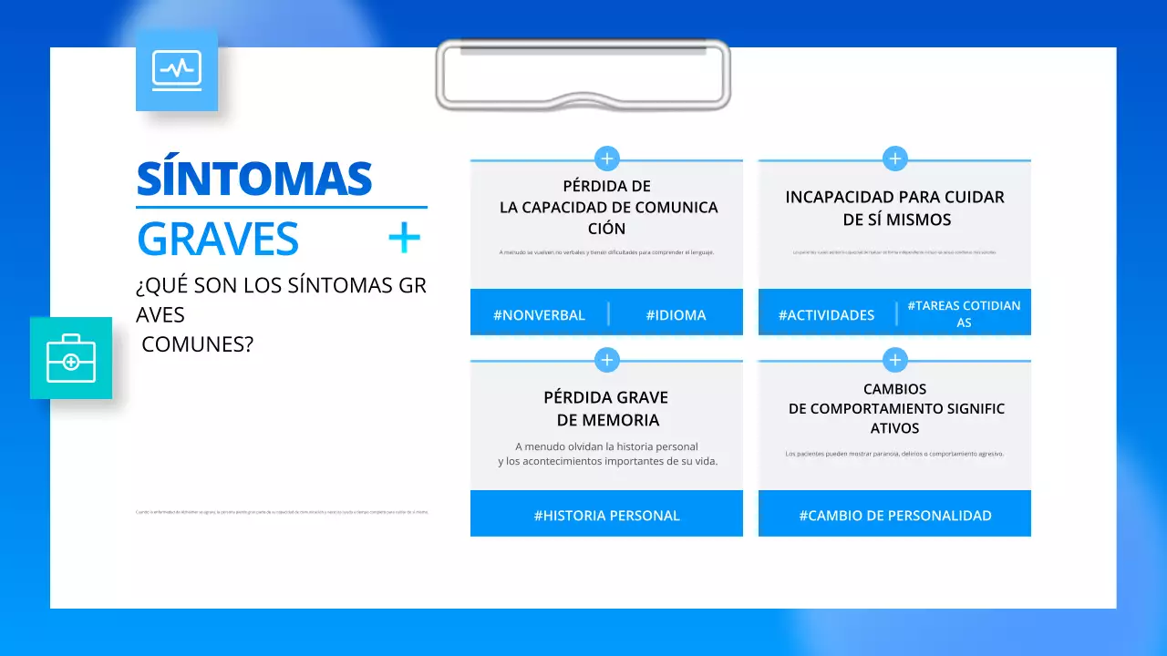 guía profesional azul de la enfermedad de alzheimer
