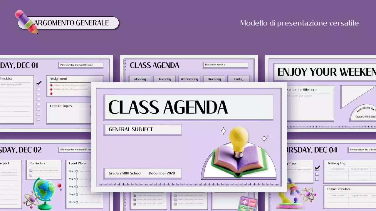 agenda educativa semplice viola
