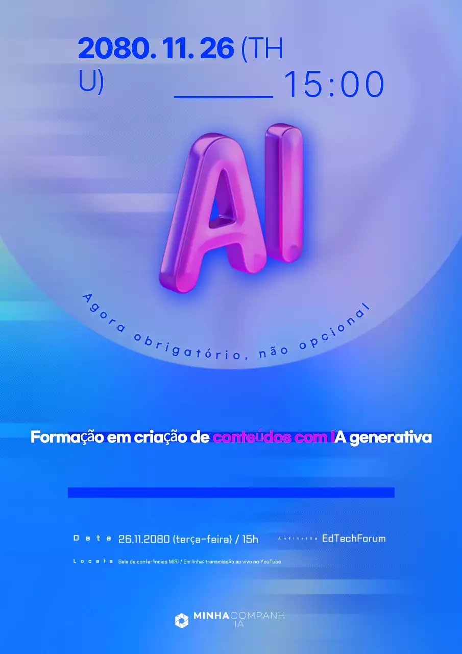 Promover seminários da moda em azul