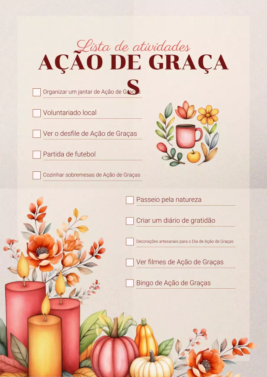 lista de verificação de férias rústicas em laranja