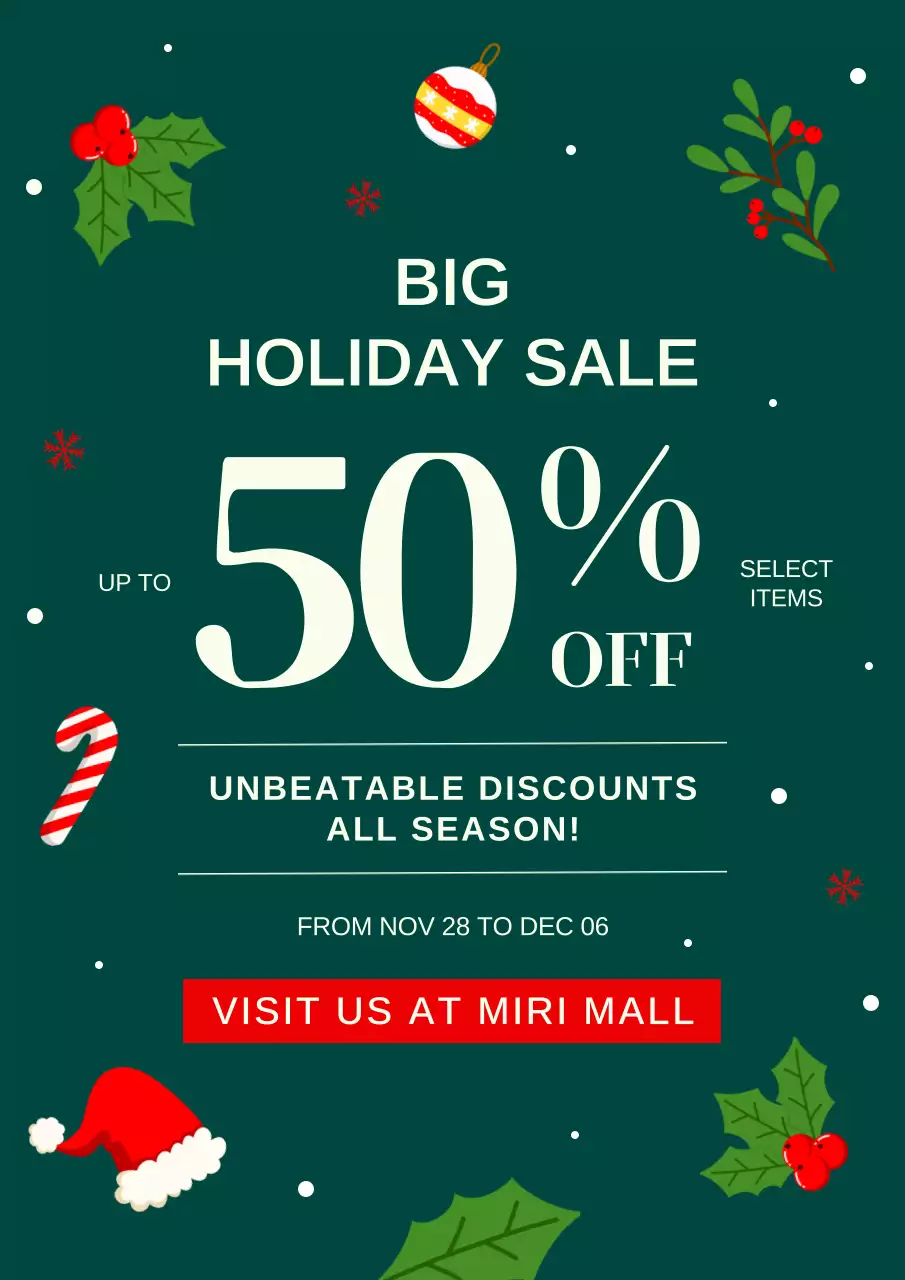 Green Festive Sale Promotion Poster