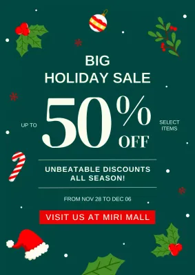 Green Festive Sale Promotion Poster