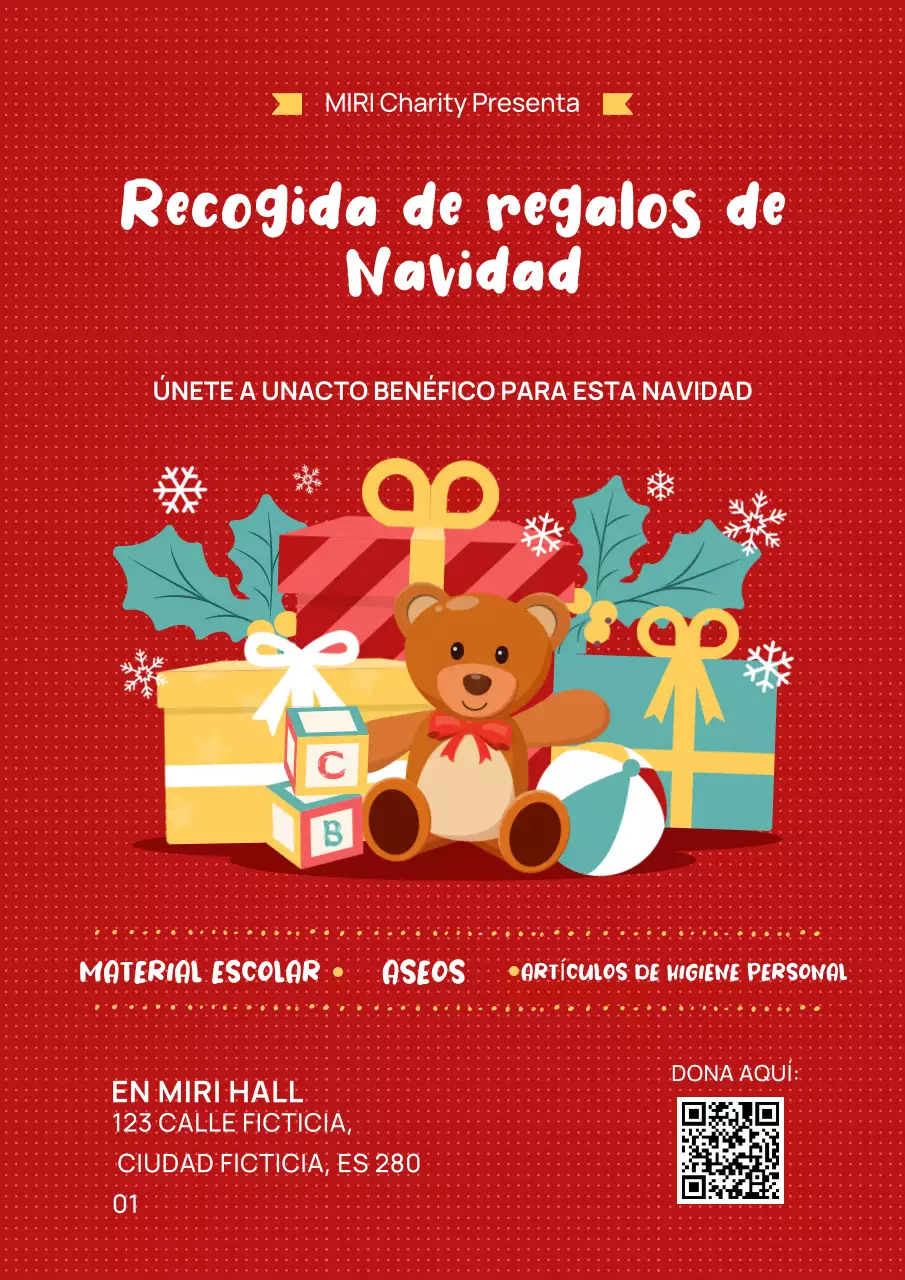 Red cute christmas gift drive