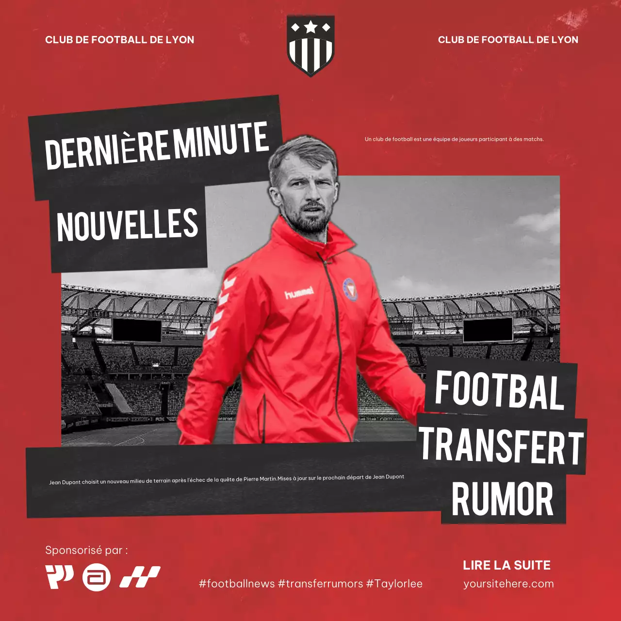 Red Modern Football Breaking News Announcement