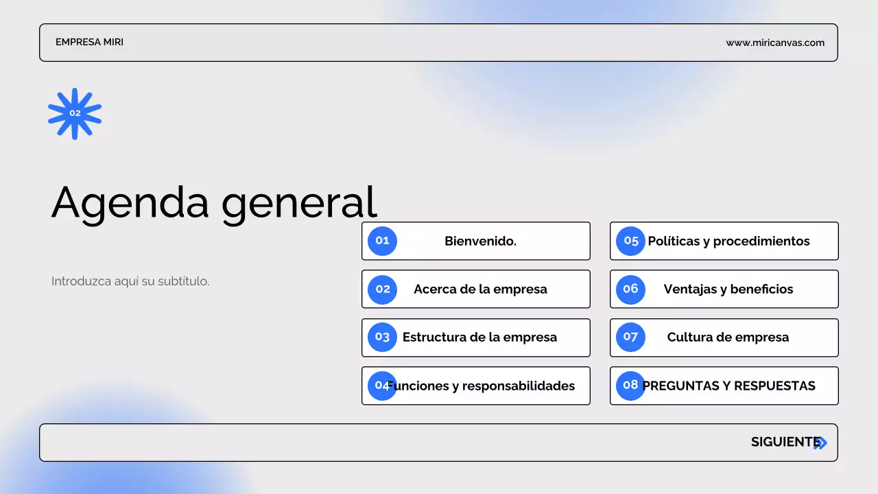 presentación de empresa moderna azul