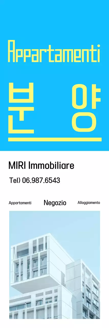 Annuncio immobiliare moderno in azzurro