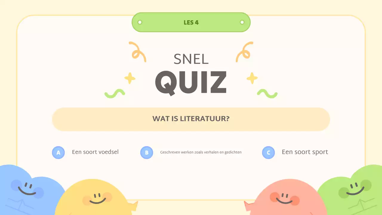 gele abstracte literatuurles