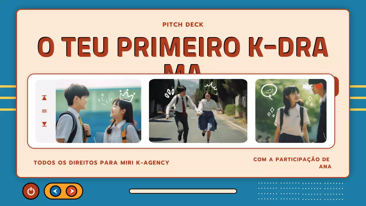 apresentação de drama retro azul bege