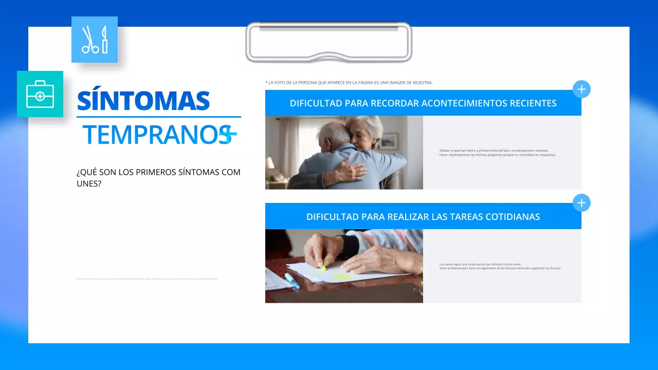 guía profesional azul de la enfermedad de alzheimer