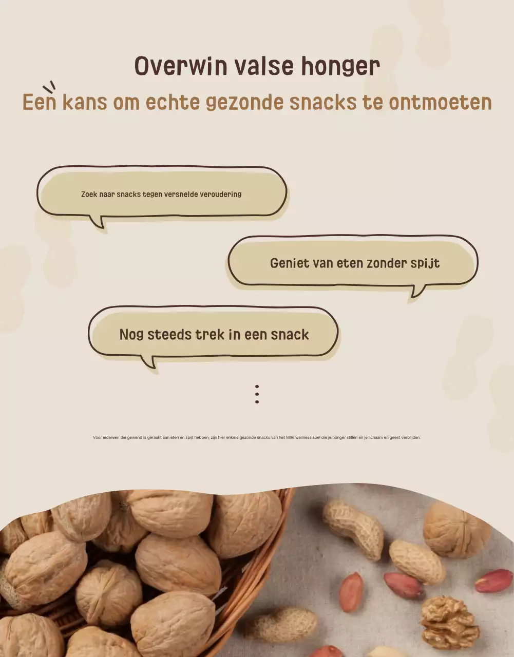 Een beige en bruine gezonde snacktentoonstelling promoten