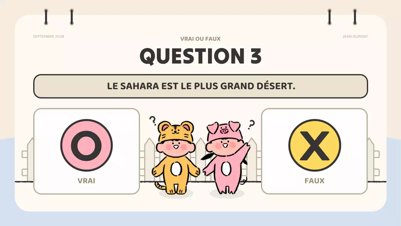 matériel de quiz sur l'animation rose