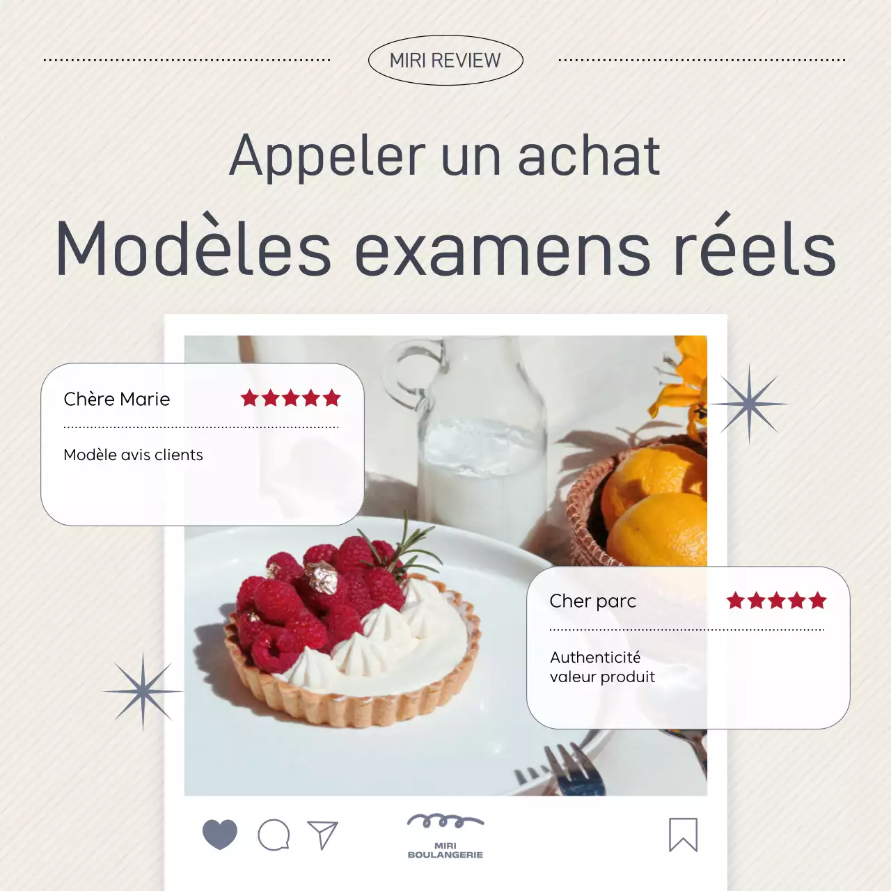 Annonce de révision simple en bleu marine et beige