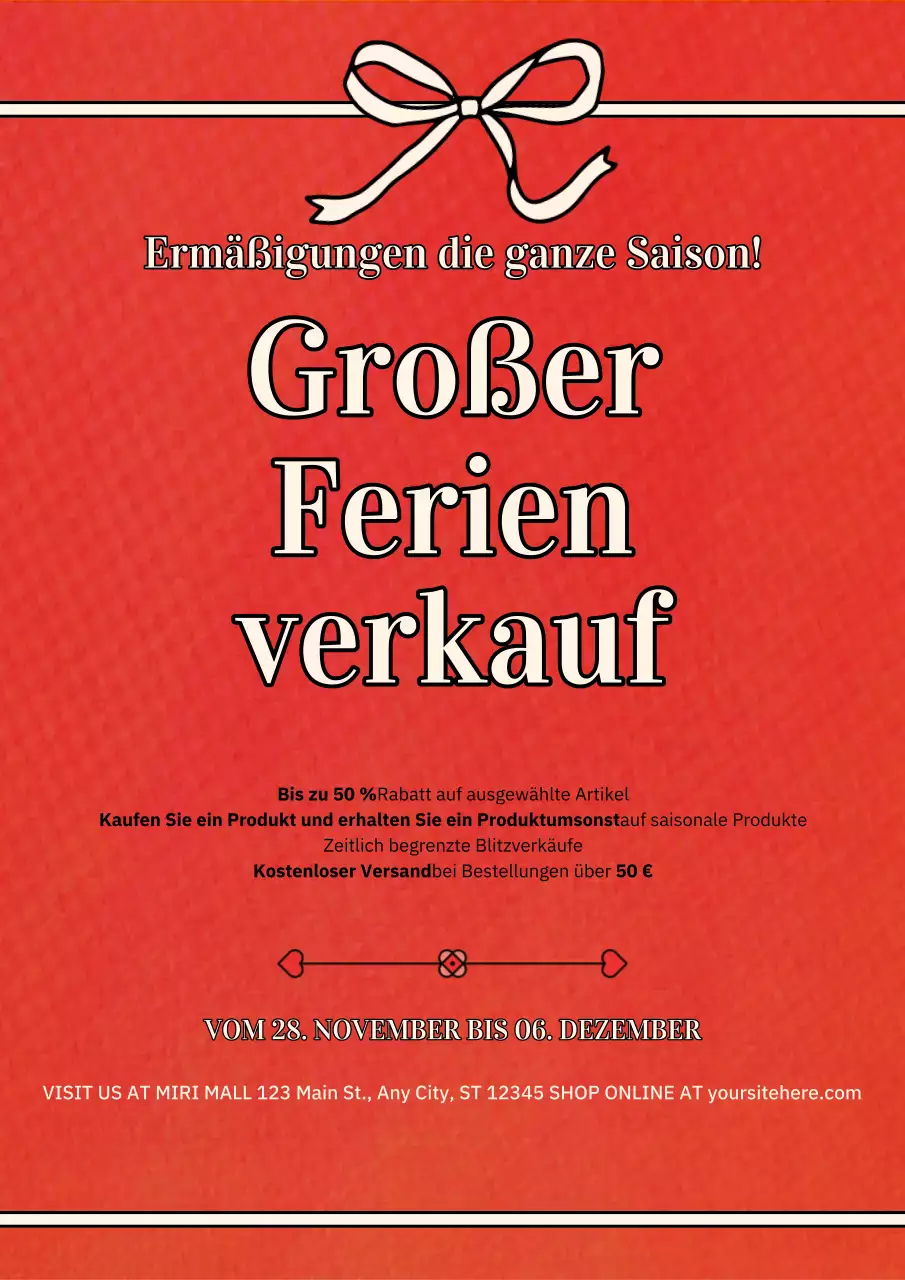 Werbung für den Red Simple-Verkauf