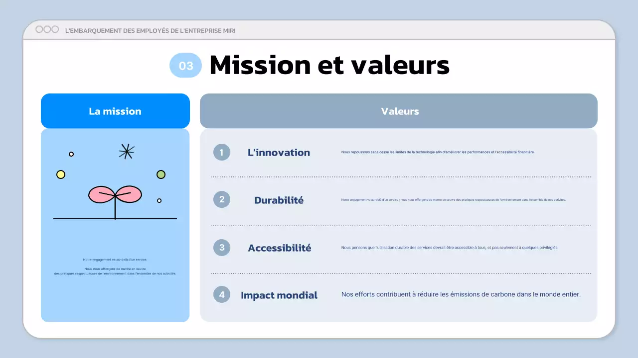 Présentation d'entreprise moderne de couleur bleue