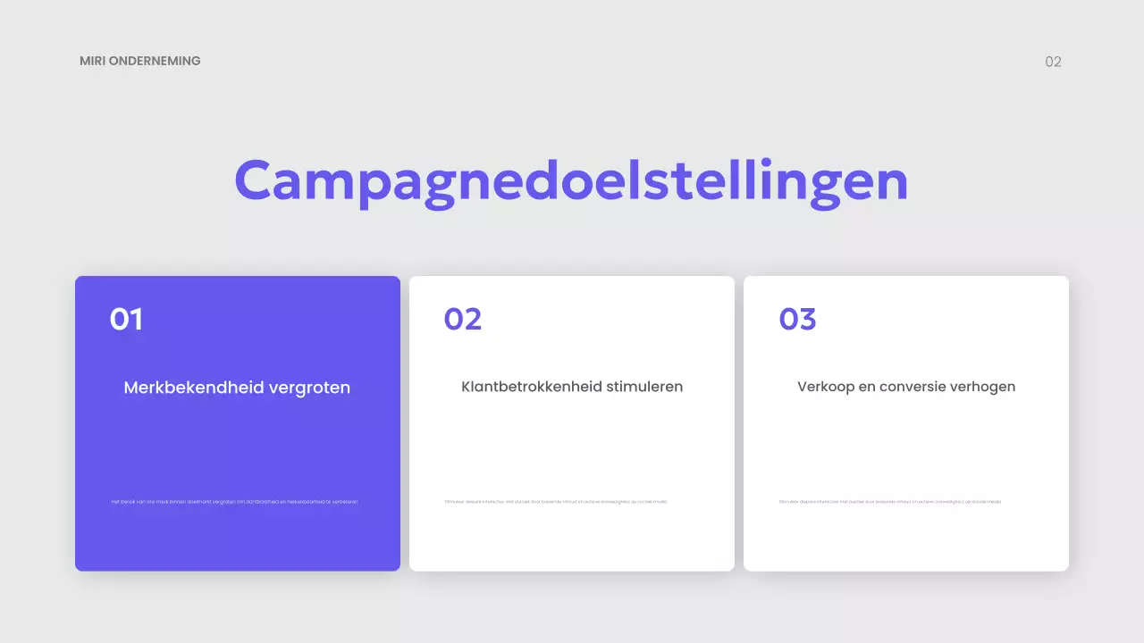 presentatie paars modern marketingplan